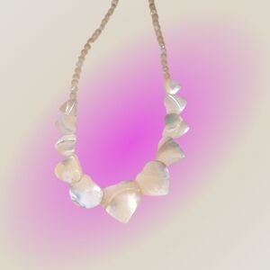 Nacre mother of pearl choker beaded necklace barrel closure
